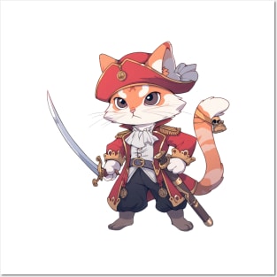 Pirate Swashbuckler Cat Hero Posters and Art